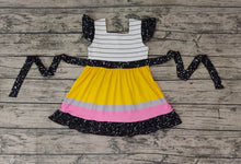 Load image into Gallery viewer, Baby Girls Back To School Belts Knee Length Dresses