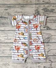 Load image into Gallery viewer, Baby Boys Fishing Summer Short Sleeve Zip Rompers