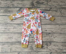 Load image into Gallery viewer, Baby Boys Green Christmas Dogs Rompers