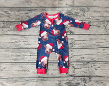Load image into Gallery viewer, Baby Boys Christmas Highland Cow Long Sleeve Rompers