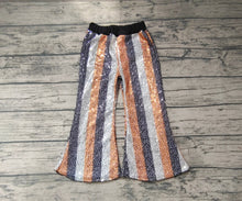 Load image into Gallery viewer, Baby Girls Black Golden Sequin Bell Bottom Pants