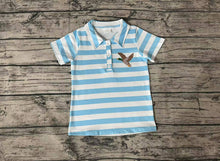 Load image into Gallery viewer, Baby Boys Grey Stripes Deer Short Sleeve Pullover Tee Shirts