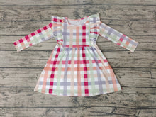 Load image into Gallery viewer, Baby Girls Thanksgiving Orange Plaid Knee Length Dresses