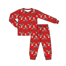 Load image into Gallery viewer, baby kids red cow pajamas clothing sets