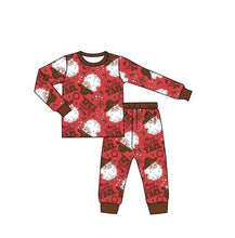 Load image into Gallery viewer, Baby boys Christmas western santa pajamas pants sets