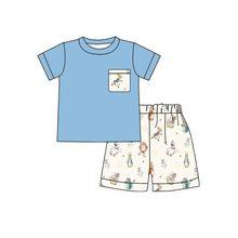 Load image into Gallery viewer, Baby Boys Easter Rabbit Pocket Tops Shorts Clothes Sets