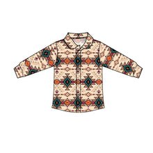 Load image into Gallery viewer, Baby boys aztec Long Sleeve button up shirts