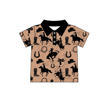 Load image into Gallery viewer, Baby Boys Horse western short Sleeve pullover shirts tops