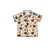 Load image into Gallery viewer, Baby boys Summer Cow Cactus button up shirts