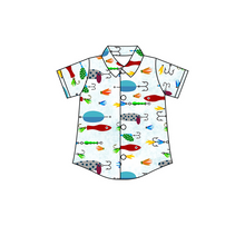 Load image into Gallery viewer, Baby Boys Fishing short Sleeve buttons shirts tops