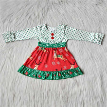 Load image into Gallery viewer, Baby Girls Christmas Deer Knee Length Dresses