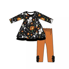 Load image into Gallery viewer, Baby girls Halloween ghost orange pants clothes sets