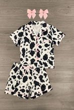 Load image into Gallery viewer, Baby girls cow print pajamas sleepwears