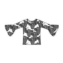Load image into Gallery viewer, Baby girls black fall Moody shirts