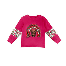 Load image into Gallery viewer, Baby Boys Western Hotpink Cow Long Sleeve shirts tops