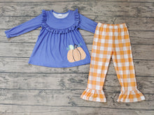 Load image into Gallery viewer, Baby girls pumpkin ruffle pants clothes sets