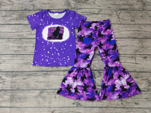 Load image into Gallery viewer, Baby girls purple western horse bell pants clothes sets