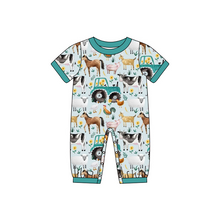 Load image into Gallery viewer, Baby Boys Short Sleeve Farm rompers