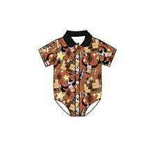 Load image into Gallery viewer, Baby Boys Cow Skull Western Short Sleeve Rompers