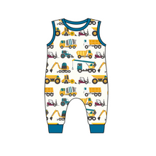Load image into Gallery viewer, Baby Boys Truck Sleeveless Rompers