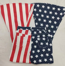 Load image into Gallery viewer, Adult women 4th Of July Stars denim bell pants Jeans