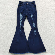 Load image into Gallery viewer, Adult women Distressed denim bell pants Jeans