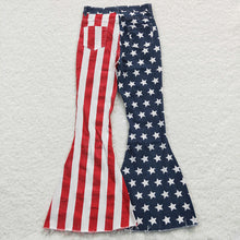 Load image into Gallery viewer, Adult women 4th Of July Stars denim bell pants Jeans