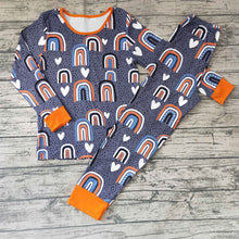 Load image into Gallery viewer, Adult women rainbow fall pajamas clothing sets