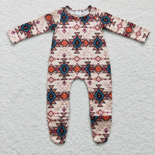 Load image into Gallery viewer, Baby Girls Aztec Zip Western rompers