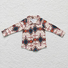 Load image into Gallery viewer, Baby boys aztec Long Sleeve button up shirts