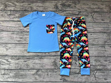 Load image into Gallery viewer, Baby Boys Colorful Dinosaur Pocket Tee Pants Clothes Sets