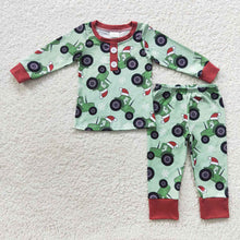 Load image into Gallery viewer, Baby Boys Christmas Tractor Shirt Pants Pajamas Clothes Sets