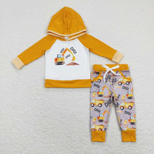 Load image into Gallery viewer, Baby Boys Digger Hooded Tee Top Pants Outfits Clothes Sets