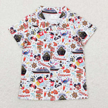 Load image into Gallery viewer, Baby Boys Summer Sea Ships Fishes Buttons Short Sleeve Tee Shirts