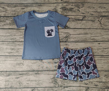 Load image into Gallery viewer, Baby Boys Camo Dog Pocket Shirt Shorts Clothes Sets