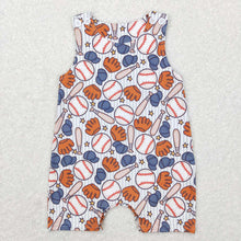 Load image into Gallery viewer, Baby Boys Baseball Sleeveless Rompers