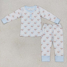 Load image into Gallery viewer, Baby Boys Christmas Blue Santa Pants Pajamas Clothing Sets