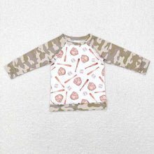 Load image into Gallery viewer, Baby Boys Baseball Long Sleeve Camo Tops Tee Shirts