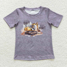 Load image into Gallery viewer, Baby Boys Excavator Grey Top Tee Shirts