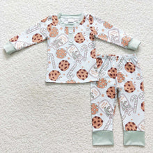 Load image into Gallery viewer, Baby Boys Christmas Green Cookie Candy Pants Pajamas Clothes Sets