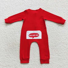 Load image into Gallery viewer, Baby Boys Christmas Santa Red Zip Rompers
