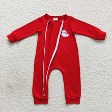 Load image into Gallery viewer, Baby Boys Christmas Santa Red Zip Rompers