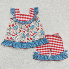 Load image into Gallery viewer, Baby Girls Back To School Ruffle Clothes Sets