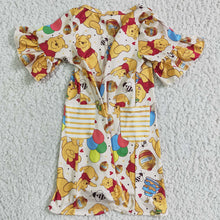 Load image into Gallery viewer, Baby girls bear cartoon dresses