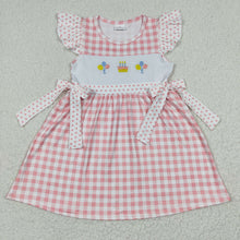 Load image into Gallery viewer, Baby Girls Birthday Flutter Sleeve Bow Knee Length Dresses