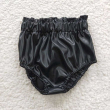 Load image into Gallery viewer, Baby Girls Black Pleather Summer Bummies Bottoms