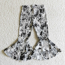 Load image into Gallery viewer, Baby Girls black cow dots western denim pants jeans