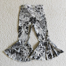 Load image into Gallery viewer, Baby Girls black cow dots western denim pants jeans