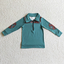 Load image into Gallery viewer, Baby Boys western aztec brown pullover shirts