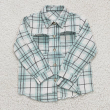 Load image into Gallery viewer, Baby Boys Blue Plaid Long Sleeve button ups shirts tops